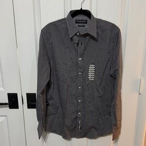 Nick Graham Men's Black and White Striped Casual Shirt